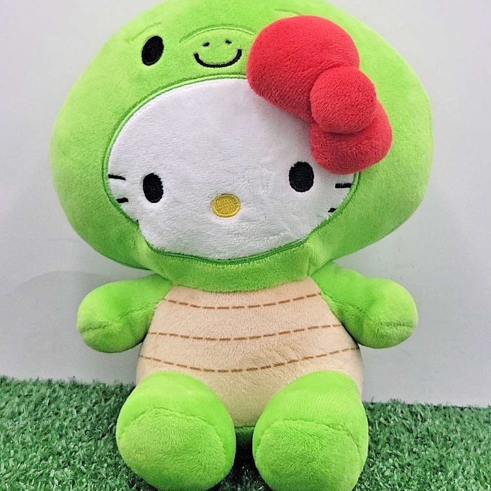 Hello Kitty 9" Turtle Dress Up Plush Sanrio Fiesta Green Sea Turtle Stuffed Toy